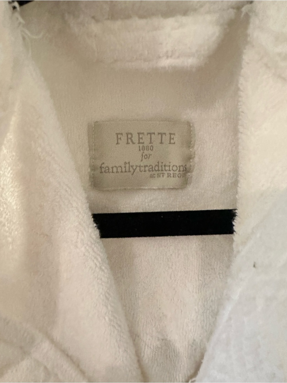 Frette for st. Regis kids White Plush Terry Robe with Black Accent